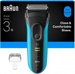 Braun - Series 3+ Electric Shaver, Precision Trimmer, Wet & Dry, 3040S - Mėlyna
