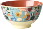 Rice - Melamine Bowl with Paris Mon Amour Print - Burnt Oranžinis - Small - 300 ml