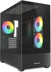 Sharkoon MK6 RGB, Midi Tower korpusas, PC, Baltas, micro ATX, Mini-ITX, žaidimų, Multi