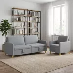 Sofa Sofos komplektas su saugojimu 2 vnt. &Scaron;viesiai pilka Poliesteris