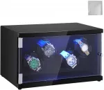 4 vietų automatinio laikrodžio suktuvas su 2 tyliais Japonijos varikliais ir mėlyna LED ap&scaron;vieta