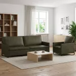 Sofa Sofos komplektas 2 vnt. Armijos Žalia Dirbtinė zom&scaron;a