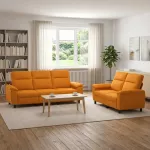 Sofa Sofos komplektas 2 vnt. Tamsiai geltona Audinys