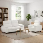 Sofa Sofos komplektas 2 vnt. Balta Audinys