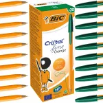 Bic Oranžinis ra&scaron;iklis, 20 vnt. rinkinys, žalias ra&scaron;alas