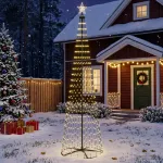 LED kūginė kalėdinė eglutė 250 cm 470 LED &Scaron;ilta balta Plienas