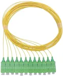 Elfcam&reg; - vienmodžio optinio pluo&scaron;to pigtail rinkinys Os2 su Sc/apc tipo ki&scaron;tuku, susideda i&scaron; 12 atskirų optinio pluo&scaron;to pigtail, geltonas