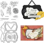 Yijiuba skaidrūs antspaudai ir pjaustymo formelės silikoniniai skaidrūs antspaudai "pasidaryk pats" gimtadieniams, scrapbooking amatams, atvirukams (mp995 antspaudų ir pjaustymo formelių rinkinys)