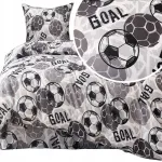 Fdom patalynės komplektas 160 x 200, antklodė 70x80, futbolininko dizainas vaikams, kamuolys