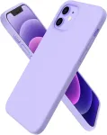 Ornarto silikoninis dėklas, suderinamas su iphone 12 mini, itin plonas, pilnos apsaugos skysto silikono telefono dėklas, skirtas iphone 12 mini (2020) 5.4 colio, &scaron;viesiai violetinės spalvos
