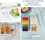 Diyjep 2 dalių prie&scaron;piečių dėžučių rinkinys, bento dėžutė su &scaron;auk&scaron;tu, &scaron;akute ir lazdelėmis, suaugusiųjų prie&scaron;piečių dėžutė 900 ml su 3 skyriais, daugkartinio naudojimo sistema prie&scaron;piečių dėžutė į mokyklą, darbą, i&scaron;kylą, kelionę (žalia, mėlyna)