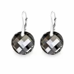 Diamond Sky Jewelry Sidabriniai auskarai moterims DiamondSky &bdquo;Moon (Sidabrinis Night)&ldquo; su Swarovski kristalais