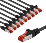 Goobay CAT 6 kabelis krosowy, S/FTP (PiMF), 3 m, juoda, komplektas 10 - Długość kabla 3 m