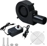 Maxawe Ac 230 V turbininis pūstuvas, 12 V reguliuojamas au&scaron;inimo ventiliatorius, radialinis ventiliatorius, radialinis ventiliatorius pripučiamam griliui, &scaron;aldytuvui, Bbq ventiliacijos ventiliatoriaus keitimas