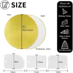 Yiyico torto padėklas, apvalus, 30 cm / 12 colių skersmens, 4 vnt., daugkartinio naudojimo torto pagrindo lėk&scaron;tės tortams transportuoti, su 3 tortų grandikliais (auksinis)