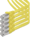 1attack.de 1 m - geltona - 5 vnt. cat.7 gigabit ethernet lan plok&scaron;čias ribbon kabelis (rj45) tinklo kabelis raw kabelis (10 gbit/s) instaliacinis kabelis plonas suderinamas su cat.5 - cat.5e - cat.6