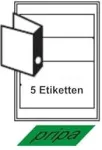 Pripa A4 etiketės 190x58 mm, 5 etiketės/lapas, 250 vnt.