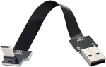 Cablecc Kampinis Usb 2.0 Type A Male į Micro Usb 5 Pin Male Plok&scaron;čias Fpc kabelis Fpv, diskams ir telefonams 200cm