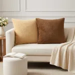 Pagalvėlės užvalkalas 2 vnt. HEERLEN Taupe 50 x 50 cm Flanelė