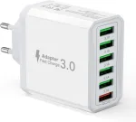 Usb įkroviklis, 6 prievadų įkrovimo adapteris, 33 w adapterio įkrovimo ki&scaron;tukas su qc 3.0 greituoju įkrovikliu, kelių, usb ki&scaron;tukinis maitinimo &scaron;altinis, skirtas iphone 14 13 12 11 pro max, ipad, mobiliajam telefonui 41
