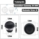 Powice 2x 12mm vandeniui atsparus jungiklis su rutuliniu galu, mygtukinis jungiklis, momentinis mygtukinis jungiklis 3a/6v/12v/125v/230v, tinkamas signalams, automobilių skambučiams, automobiliams ir t. t. (i&scaron;siki&scaron;ęs)