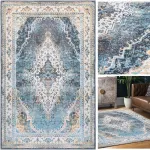 Didelis plok&scaron;čiaaustas kilimas svetainei 180x260 cm Tutumi pilkas orientalinis vintažinis kilimas