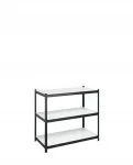 Metalinis lentynų blokas Pika Loft juodas / baltas 3 lentynos 90x50x40 cm