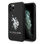 Dėklas &bdquo;Us Polo Assn US Polo&ldquo; USHCN65SLHRBK &bdquo;iPhone 11 Pro Maxjuodos spalvos silikoninė kolekcija&ldquo;