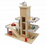 Didelis medinis garažas su liftu + automobiliai ECOTOYS