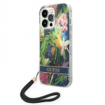 Dėklas GUESS kietas gėlių dirželis GUOHCP14LHFLSB galinis dangtelis, Apple, iPhone 14 Pro, Mėlyna, 6,1 "