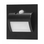Orno DRACO LED NAUJAS 1.5W, įleidžiamas &scaron;viestuvas laiptams, 12VDC, 30lm, 3000K, juodas, judesio ir prieblandos jutiklis