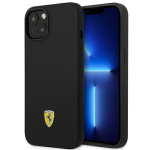 Apple iPhone 14 Ferrari dėklas Silicone Metal Logo juodos spalvos