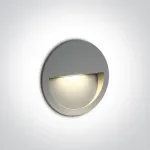 3W LED įleidžiamas sieninis lauko &scaron;viestuvas, pilkas, 3000K, 68068/G/W