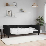 Lova Sofa, juodos spalvos, 90x200cm, aksomas