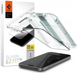 Apsauginis stiklas telefonui Apple iPhone 15 Plus Spigen Glas.tr "EZ Fit" juodos spalvos kra&scaron;teliu