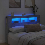 LED galvūgalis, betono, 160x18,5x103,5cm, apdirbta mediena