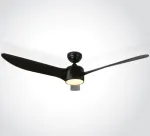 Lubinis &scaron;viestuvas 40W ventiliatorius su dimeriuojamu 22W LED &scaron;viestuvu, juodas, 3000/4000/5500K, 6306/B/V