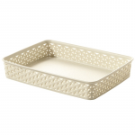 Plastikinė dėžė My Style Rattan A4 Curver 6x35.8x26.2cm kreminės spalvos