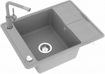 Compotexa Akmens masės plautuvė HELIKA Bella SQB102AW, Silicsana spalva: Pilka| Aliumetallic 202