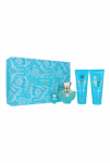 Kvepalų rinkinys moterims Versace Dylan Torquoise (EDT, 100 ml + kūno gelis, 100 ml + du&scaron;o želė, 100 ml + EDT miniatiūra, 5 ml)