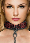 Ouch By Shots Sinner Gear Bondage Collar with Leash Juodas Neoprene Adjustable 52.5cm