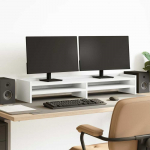 Laikiklis Monitoriaus stovas, baltas, 100x24x16cm, apdirbta mediena