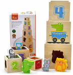 Viga Toys VIGA Wooden Pyramid Puzzle Blocks Sorter Montessori