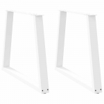 Valgomojo stalo kojelės, 2 vnt., baltos, 70x(72-73,3) cm, plienas, V formos