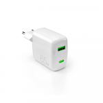 Puro Elektrik Puro 65W GaN USB-A USB-C laidinis įkroviklis - baltos spalvos