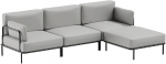 Sofa Sitsit Modulinė Baldų Sistema, Salve + Pufas, 156x234 cm, Pilka