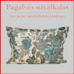 Glamžyto medvilninio audinio pagalvės užvalkalas - 70x70 cm. be užtrauktuko