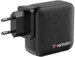 Laidinis įkroviklis Verbatim Mini GaN 165W 3xUSB-C PD/1x USB-A QC juodos spalvos 32216