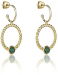 Marc Malone Auksuoti auskarai 2 viename Ellie Žalias Earrings MCE23001G