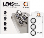 Grūdintas stiklas Tel Protect 3D Lens skirtas Samsung Galaxy S23 skaidrus (objektyvui 3 vnt)